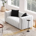 thumbnail image 7 of Williamspace 2 Piece Living Room Sofa Set Modern 3 Seat Couch and Loveseat Sofa with Pillows, Comfy Tufted Velvet Sofa with Round Arm and Glod Metal Legs for Living, Apartment, 3+2 Seat, White, 7 of 7