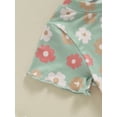 thumbnail image 7 of Suealasg 2Pcs Toddler Baby Girl Summer Clothes 6M 1T 2T 3T 4T Kids Girl Casual Beach Outfits Short Sleeve Floral Print T-Shirts Tops and Elastic Waist Shorts Set, 7 of 7