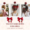 thumbnail image 4 of 4 PCS Velvet Cherry Hair Bows for Girls, Bow Hair Clips, Red White Hair Ribbon with Alligator Hair Clips, Cute Girls Hair Accessories for Toddlers Kids Teens, 4 of 7