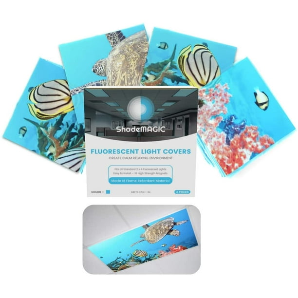 ShadeMAGIC Fluorescent Light Covers for Classroom Office Seascape