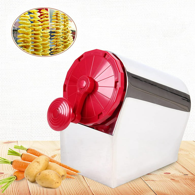 Tornado Potato Cutter Spiral Twisted Vegetable Manual Slicer Stainless  Steel Red