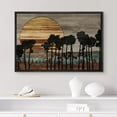 thumbnail image 2 of PixonSign Framed Canvas Print Wall Art Forest Tree Mountain Range Nature Wilderness Woodblock Illustrations Decorative Multicolor Landscape Wood Panels Country/Farmhouse - 16"x24" Black, 2 of 5