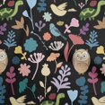 thumbnail image 1 of oneOone Polyester Spandex Black Fabric Tropical Doodled Animals With Leaves Quilting Supplies Print Sewing Fabric By The Yard 56 Inch Wide, 1 of 4