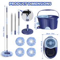 thumbnail image 6 of MYSPRI Spin Mop and Bucket with Wringer Set, 4 Microfiber Mop Heads,360° Floor Cleaner for Hardwood Tile Heavy Duty System, 6 of 9