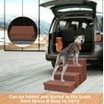 thumbnail image 4 of Dog Stairs with Storage 23" H, 4-Step Wider Dog Steps for High Beds Window, Folding Sturdy Pet Stairs Gift for Small/Medium/Large Old Dogs Cats, Ramp for Climbing Car Up to 200 lbs,Brown, 4 of 11