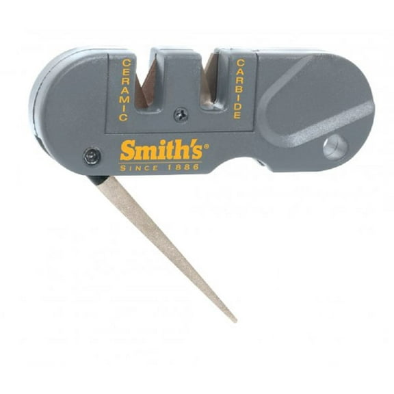 Smith's Pocket Pal Knife Sharpener - 2-Stage Universal Sharp - Gray