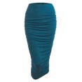 thumbnail image 1 of Made by Johnny Women's Slim fit Bodycon Party Club Night Out Elegant Ruched High Waist Long Pencil Skirt with Side Shirring XS TEAL, 1 of 6