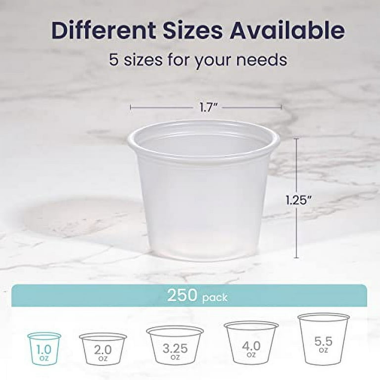 PAMI Portion Control Cups With Lids 4oz, 100-Pack- Small Meal Prep Plastic  Food Containers- BPA-Free Disposable Ramekin Cups- Deli Containers For  Condiments, Sauces, Salsas, Dips, Jello Shots 100 4oz