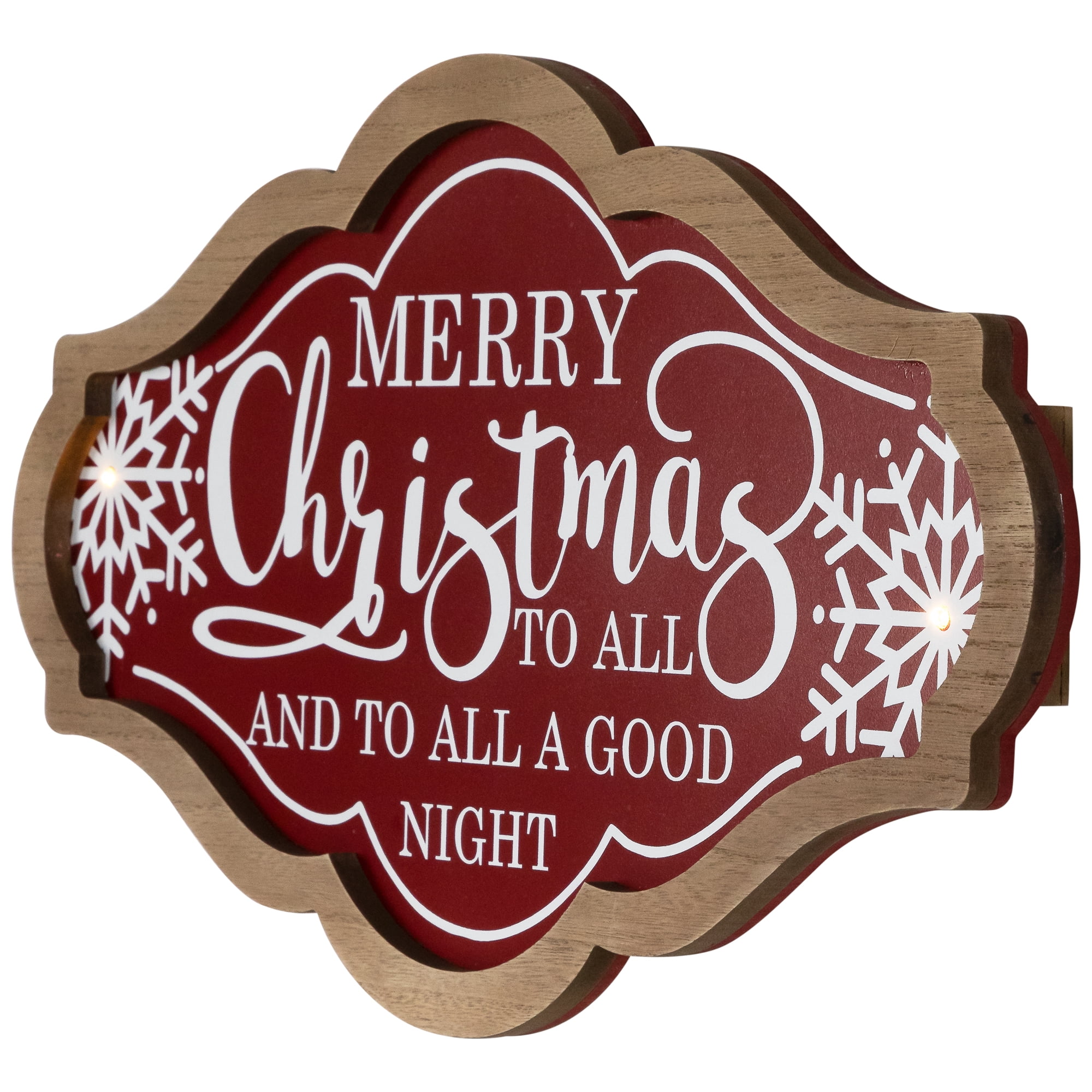 Lighted "Merry Christmas to All and to All a Good Night" Wall Sign - 18" x 10"