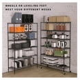 thumbnail image 3 of 6000Lbs Capacity Heavy Duty Storage Shelves Wire Shelving Unit and Storage Adjustable NSF 6 Tier Metal Rack Shelf on Wheels for Garage Basement, 76 H x L x 18 D - Black, 3 of 9