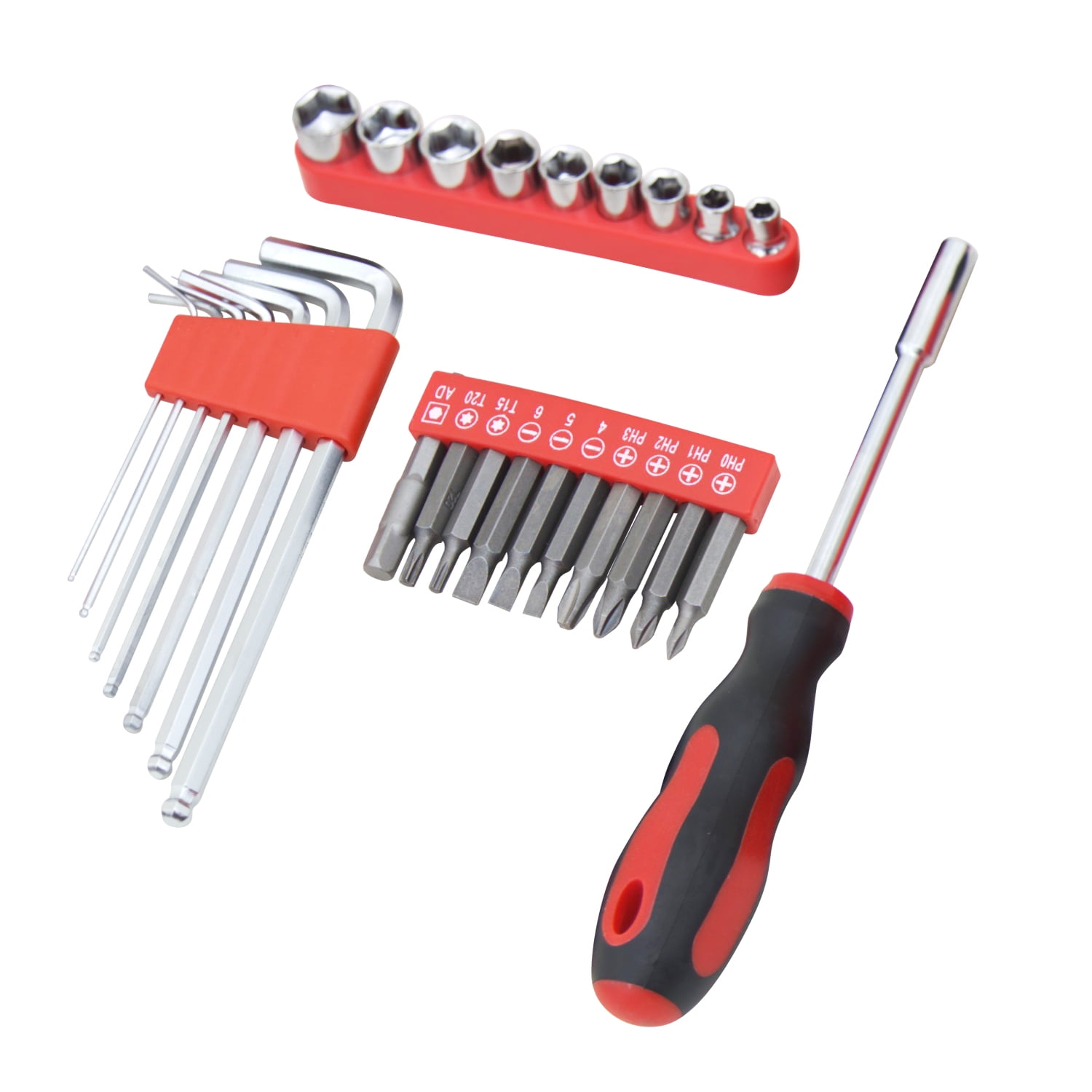 Hantinstom 108P Household Tools Kit Essential Home Repair Set with Plastic Toolbox Ideal for College Students, Home Use & More