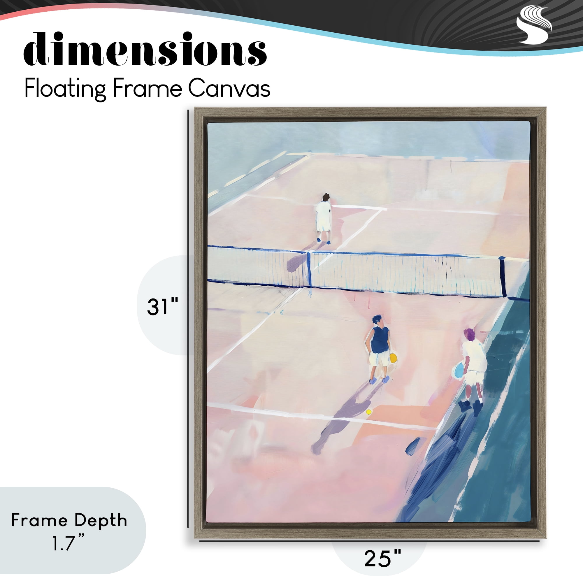 Stupell Industries Summer Game of Tennis Brown Framed Floater Canvas Wall Art, design by The Prints Vibe
