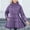 Purple, variant on Women's Fit and Flare Puffer Coat with Tie Waist, Stand Collar, Full Zipper and Side Pockets