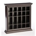 thumbnail image 1 of 20 Shot Glass Display Case Holder, Glossy Mahogany Finish, Countertop or Wall Mount, Open Front, Holds Double or Single Shot Glasses - MDF Wood (SHGSD20GM), 1 of 1