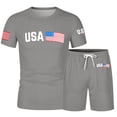 thumbnail image 3 of Letdown Mens Summer Outfits 2 Piece Short Set Casual Tracksuits Matching Crew Neck Shirt and Vacation Shorts Jogging Tracksuit Lounge Sets, 3 of 3