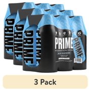 (3 pack) Prime Hydration Sports Drink, Blue Raspberry, 16.9 fl oz, 6 Pack, Bottles