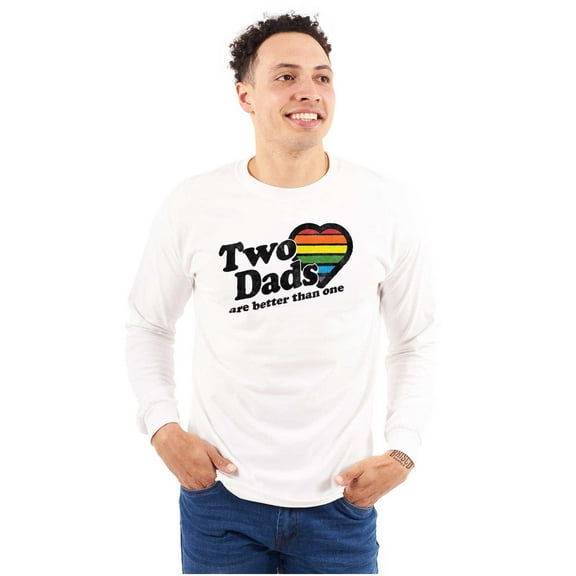 Two Dads Better Than One Gay Pride Men's Long Sleeve Tee T Shirt Brisco Brands S
