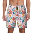thumbnail image 2 of Picia Floral Ditsy pattern Mens Swim Trunks with Compression Liner Stretch Beach Shorts Quick Dry with Zipper Pockets No-Chafing Board Shorts-X-Large, 2 of 9