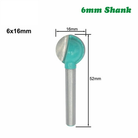 

BAMILL 1pc 6mm Shank Ball Nose Round Carving Router Bit Cove Milling Bit Radius Core