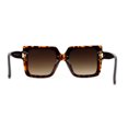 thumbnail image 2 of Womens Exposed Half Rim Square Butterfly 90s Designer Sunglasses Tortoise Brown, 2 of 4
