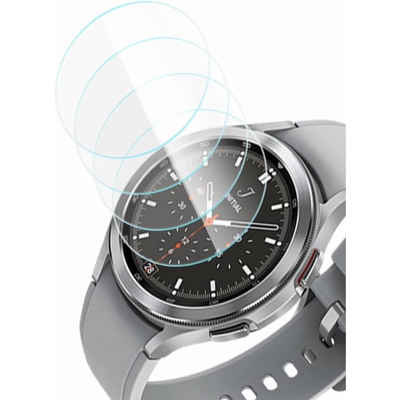 4 Pack Screen Protectors for Samsung Galaxy Watch 4 Classic 46mm,High Definition Anti Scratch Tempered Glass Screen Protector for Galaxy Watch 4 Classic 46mm,Bubble Free