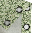 thumbnail image 3 of Ambesonne Green Grommet Curtain Single Panel, Curly Ornate Leaf Damask, 50"x60", Pale Green Fern Green, 3 of 5