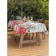 thumbnail image 2 of Outdoor Tablecloth with Umbrella Hole and Zipper, Valentine's Day Rectangle Table Cloth 54x80 Inch Waterproof Tablecloth, Pink Love Heart Country Eucalyptus Farm Wooden Picnic Table Cover for Patio, 2 of 7