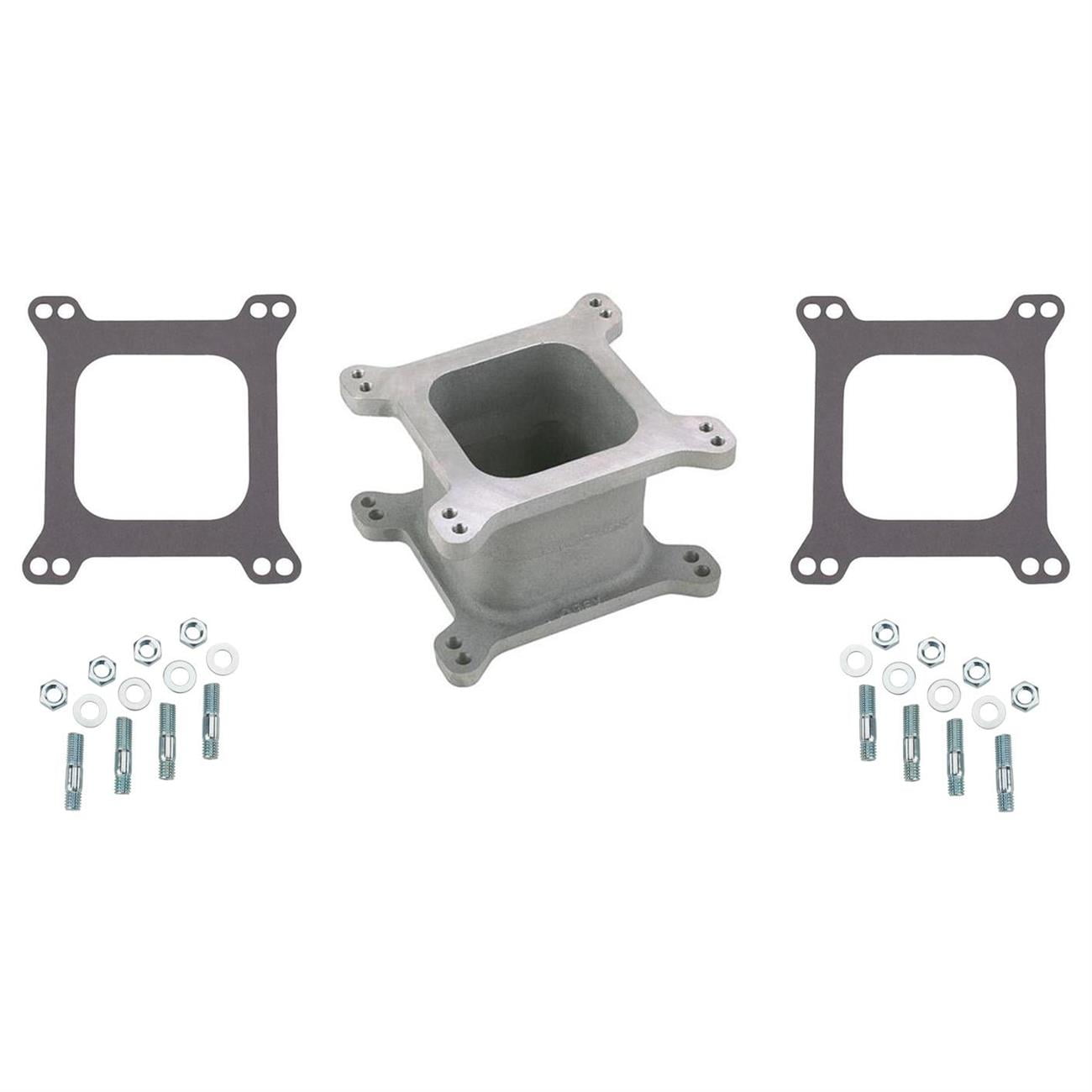 Speedway Aluminum Open 4Barrel Carburetor Spacer Kit, 4 Inch