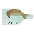 thumbnail image 2 of Sloth Cutting Board, Relaxed Happy Animal Lying and Eating Character Live Slow Phrase, Decorative Tempered Glass Cutting and Serving Board, Wine Bottle Shape, Pale Brown, by Ambesonne, 2 of 5