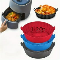 3 Pack Air Fryer Silicone Liners Basket Round, Apply to 1-2 QT Airfryer, Air Fryer Silicone Pot Bowl, Reusable Baking Tray Cooking Oven Accessories