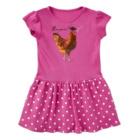 

Inktastic French Rooster says Bauque! Gift Toddler Girl Dress