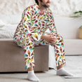 thumbnail image 7 of Naloa Ice Cream Popsicles Men’s Pajamas Set - Long Sleeve Button Down Sleep Shirt and Pajama Bottoms Sleepwear Set-Large, 7 of 7