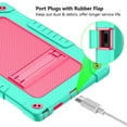 thumbnail image 3 of FIEWESEY for Onn Tablet Pro 11 inch 2023 Model: 100110027 Case Built in Kickstand Heavy Duty Hybrid Protective Case Hard Back Shell Case with Shoulder Strap for Walmart Onn Tablet Pro 11 - Green Pink, 3 of 6