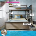 thumbnail image 3 of Max & Lily Wooden L-Shaped Twin over Full Bunk Bed with Bookcase for Kids, Clay, 3 of 5