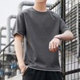 thumbnail image 3 of Camisetas para hombre, camisetas holgadas, camisetas lisas para hombre, 100 % algodón, holgadas, sin logotipo, amarillas, básicas, elegantes, informales, tallas XL, venta al por mayor, elegantes y ori, 3 of 5