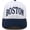 Boston - Pinstripe Navy/Beige, variant on Two-Tone Canvas Snapback Baseball Cap - New York (Upside Down) - Pinstripe Navy/Beige