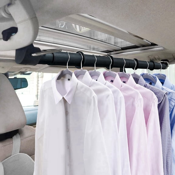 Car Clothes Hanger Bar, 30-63 Inches Expandable Heavy Duty Car Clothes Rack - Adjustable Clothes Storage Hanger
