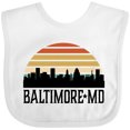 thumbnail image 3 of Inktastic Baltimore Maryland Skyline Sunset Boys or Girls Baby Bib, 3 of 4