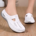 thumbnail image 4 of Backless Sneakers for Women,Slip On Shoes Women,Mule Slippers for Women,Womens Backless Sneakers,Women's Shoes,Hollow Out Women's Ladies Mesh Shoes Footwear Flat Breathable Shoes,White,9, 4 of 5