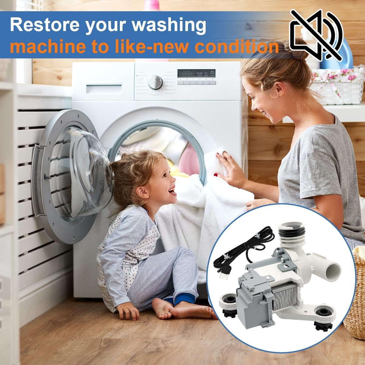 Washer Drain Pump Assembly, Replacement Part for Samsung Top Load Washing Machine, Compatible with WA45H, WA48H, WA50K, WA52J, WA40J | Replaces DC97-19289F