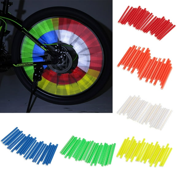 Reflective Strips,Clip Wheel Tube Wheel Spokes Sticks 24pcs Bike Tube Spoke Bike Wheel Spokes Decoration 75mm Spoke Safety Clip Huiop Siuke Tube Bike Decoration Hxber