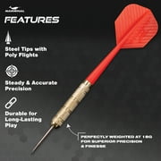 Narwhal Recreational Steel Tip Dart Set for Bristle Dartboards, 18g, 5.6 in. 6 Pack for 2 Players