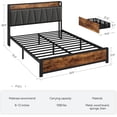 thumbnail image 2 of Ourlova Full Size Bed Frame with Storage Linen Upholstered Headboard 4 Drawers Platform Bed Frame with Charging Station No Box Spring Needed Easy Assembly Vintage Brown, 2 of 8
