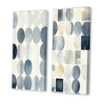 thumbnail image 3 of Designart "Faded Retro Blue Matrix Circular Watercolor II" Modern Geometric Wall Art Set Of 2 - Modern White Canvas Set For Living Room Decor, 3 of 6