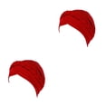 thumbnail image 3 of ZLight Turban Breathable Assorted Colors Single Layer Elastic Comfortable Polyester Head Scarf Wraps Hair Bonnet for Women Red Standard 2Set, 3 of 6