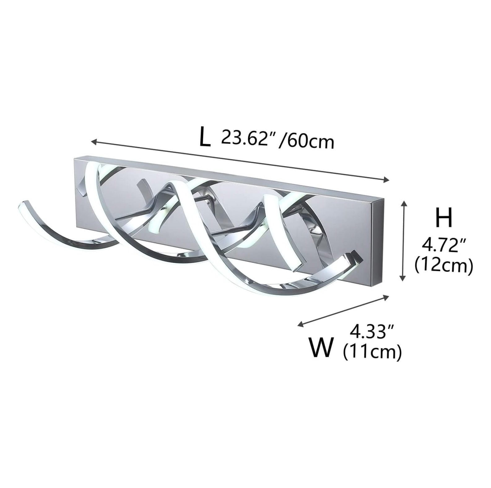Modern LED Bathroom Vanity Lights, 1-Light Aluminium Stainless Steel Spiral Design Wall Lighting Fixture, Bathroom Sconces Wall Lighting for Living Room Entryway Bedroom Wall Sconce