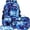 Blue, variant on AoDai Three-piece schoolbag set for teenagers, middle school student backpack, lightweight and durable, casual outdoor backpack