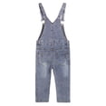 thumbnail image 2 of KIDSCOOL SPACE Baby Little Girls Denim Overalls,Toddler Boys Adjustable Jeans Workwear,Light Blue,4-5 Years, 2 of 7