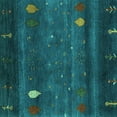thumbnail image 1 of Ahgly Company Indoor Square Abstract Turquoise Blue Contemporary Area Rugs, 8' Square, 1 of 4