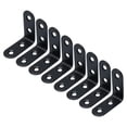 thumbnail image 1 of Soporte de estante flotante de acero inoxidable Uxcell de 1.97'' con soporte de ángulo negro 8 piezas, 1 of 7
